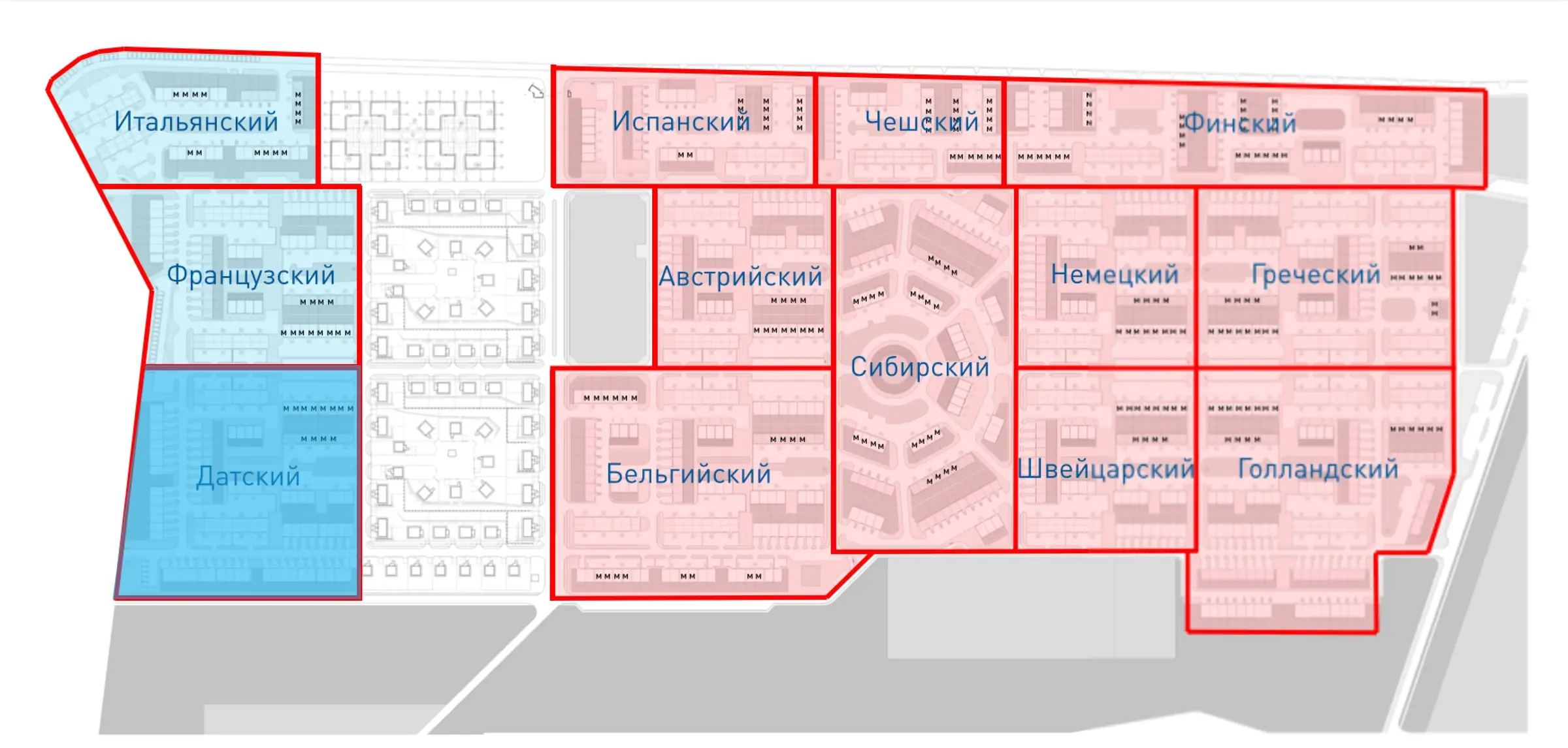 Схема кварталов и очередей
